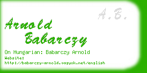 arnold babarczy business card